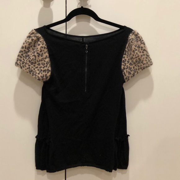 Anthropologie Leifsdottir Leopard Print Sweater, black, sz s - Picture 6 of 6